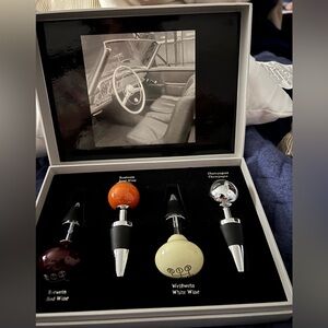 Mercedes Benz Classic Wine Bottle Stopper Set - Black, Orange, Cream, Silver